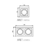 Immagine di FARETTI AD INCASSO ORIENTABILI - ARET 1XMR16-  ALLUMINIO -  FORO INCASSO 90X90