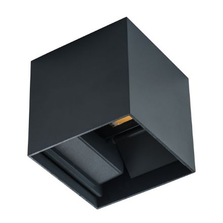 Immagine di LAMPADA A PARETE LED CON FASCI REGOLABILI BIDIREZIONALI  - IP54 - 7W 4000K - QUADRATA  - GRAFITE -KNREKA