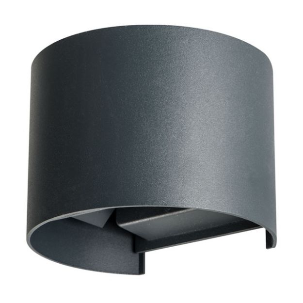 Immagine di LAMPADA A PARETE LED  - IP54 - 7W 4000K - MEZZA LUNA REKA GRAFITE