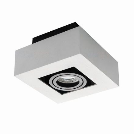 Immagine di PROIETTORE A SOFFITTO ORIENTABILE STOBI - 1XGU10 - BIANCO - 141*143*85 mm - 60/45° - IP20