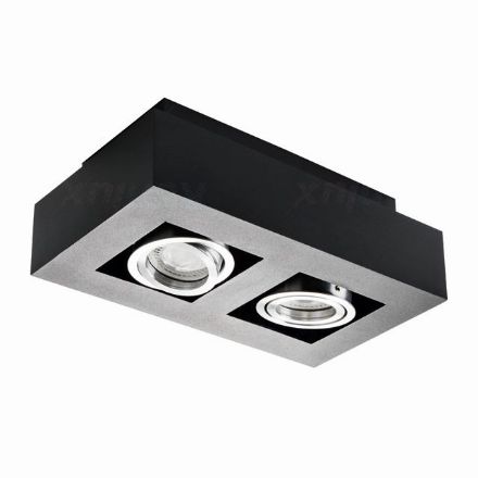 Immagine di PROIETTORE A SOFFITTO ORIENTABILE STOBI - 2XGU10  - NERO - 141*143*85 mm - 60/45° - IP20