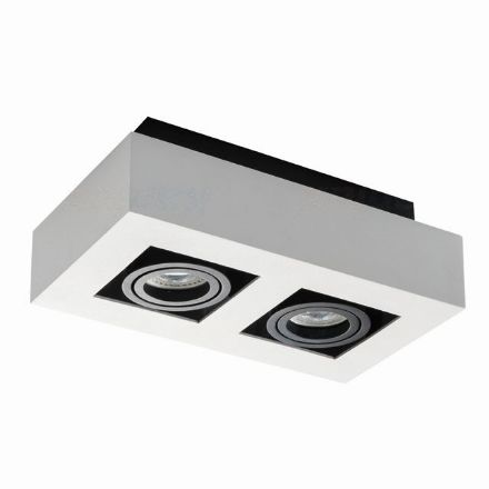 Immagine di PROIETTORE A SOFFITTO ORIENTABILE STOBI - 2XGU10 - BIANCO  - 141*143*85 mm - 60/45° - IP20