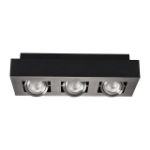 Immagine di FARETTO A SOFFITTO 3XGU10 - STOBI DLP 350 - NERO - 360*142*85 mm - 60/45° 