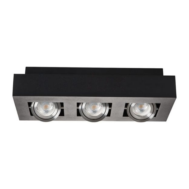 Immagine di FARETTO A SOFFITTO 3XGU10 - STOBI DLP 350 - NERO - 360*142*85 mm - 60/45° 