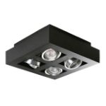 Immagine di FARETTI A SOFFITTO 4XGU10 - STOBI DLP 450 - NERO -  360*142*85 mm - 65/45° 