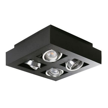 Immagine di FARETTI A SOFFITTO 4XGU10 - STOBI DLP 450 - NERO -  360*142*85 mm - 65/45° 