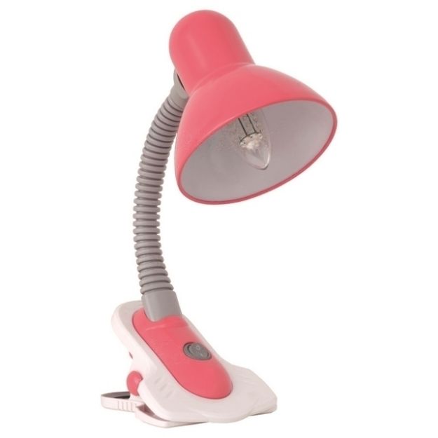 Immagine di LAMPADA DA SCRIVANIA CON CLIP - COLOR ROSA - E27