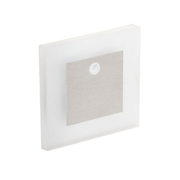 Immagine di SEGNAPASSO DA INTERNO CON SENSORE DI MOVIMENTO - APUS LED PIR - 0,8W - IP20 - 12DC - ACCIAIO  CW