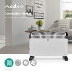 Immagine di Termoconvettore | Termostato | Funzione Ventilatore | 3 Impostazioni | 2000 W | Bianco