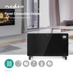 Immagine di Termoconvettore a Pannello in Vetro | Termostato | Display LCD | 2 Impostazioni di Calore | Supporto a Parete / Pavimento | 2000 W | NERO