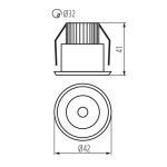 Immagine di PUNTO LUCE LED A INCASSO - 20° - IP20 - 1,2W - 3000K - FORO 32 - DIM 42