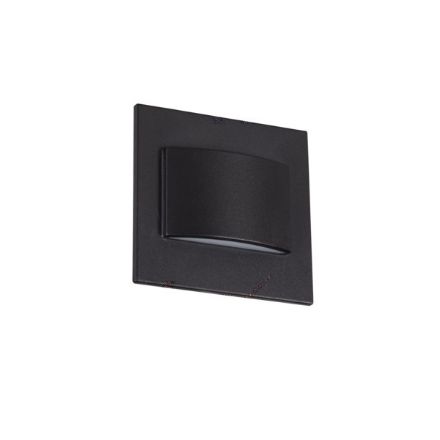 Immagine di ERINUS LED LL - SEGNAPASSO QUADRATO NERO - 1.5W - IP20 - DOPPIA LUCE