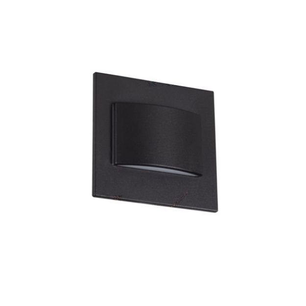 Immagine di ERINUS LED LL - SEGNAPASSO QUADRATO NERO - 1.5W - IP20 - DOPPIA LUCE