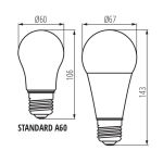 Immagine di A67 IQ LED E27 - 19W  - MODELLO A67 - LAMPADINA LED