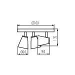 Immagine di FARETTO DIREZIONALE SOFFITTO E PARETE - 3XGU10 CIRCOLARE ENALI - NERO