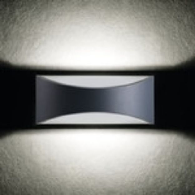 Immagine di ILLUMINAZIONE PARETE CON FASCIO DI LUCE BIDIREZIONALE - 4000K - 8W - IP54 - GRAFITE - KNBISO