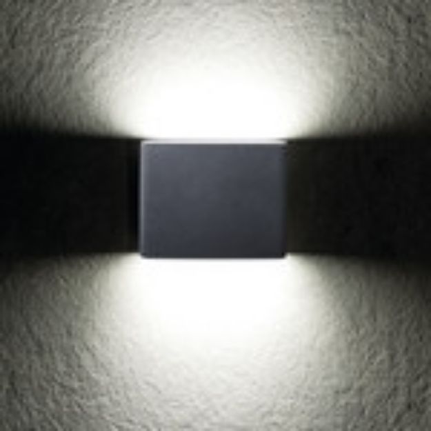 Immagine di ILLUMINAZIONE PARETE/SEGNAPASSO A LED GARTO - DOPPIO FASCIO DI LUCE  - 8W - 4000K - IP54 - GRAFITE