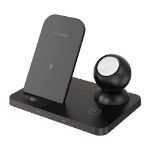 Immagine di Caricabatterie wireless XO WX018 3in1 nero 15W