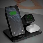 Immagine di Caricabatterie wireless XO WX018 3in1 nero 15W