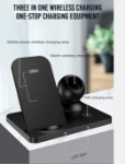 Immagine di Caricabatterie wireless XO WX018 3in1 nero 15W