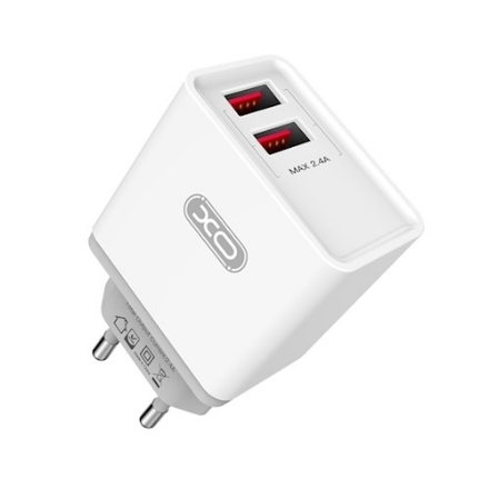 Immagine di Caricatore da muro - XO Wall charger L31 white 2USB 2,4A