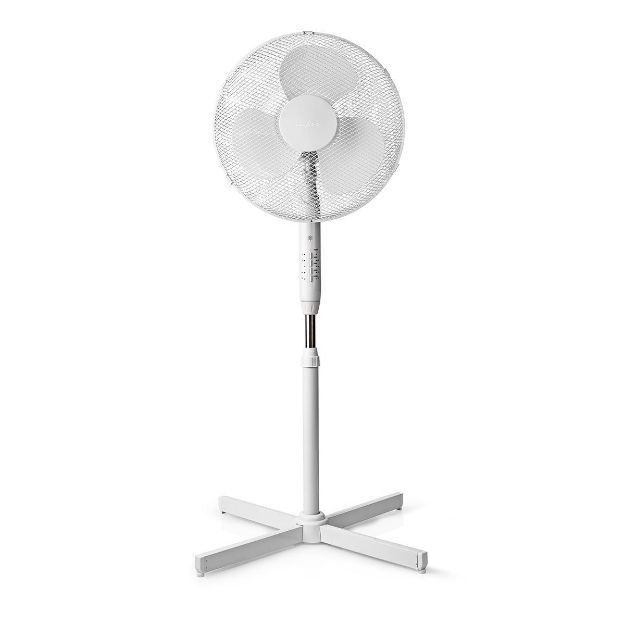 Immagine di Ventilatore a piantana  Diametro: 400 mm | 3-Velocità | Oscillazione | 40 W | Altezza regolabile | Timer di spegnimento | Telecomando | Bianco