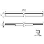 Immagine di Plafoniera led lineare ALIN LED DALI 50W 1710mm PT - ARGENTO - 830/840-MAT - 4600/4800lm - VETRINO OPACO -  Angolo di illuminazione [°] X85/Y95