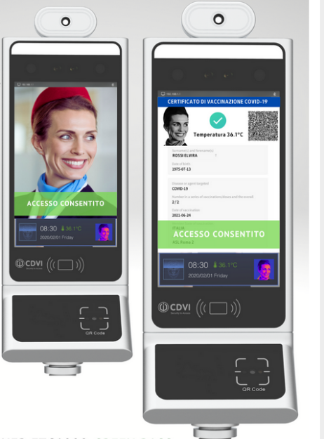 Immagine di FTC1000 - TERMO SCANNER PER IL CONTROLLO ACCESSI TEMPERATURA CORPOREA E GREEN PASS - CON COLONNINA 