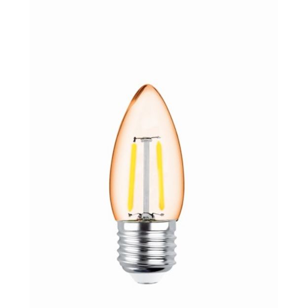 Immagine di LED Bulb Filament E27 C35 2W 230V 2200K 180lm COG