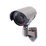 Immagine di Videocamera di sicurezza fittizia  Proiettile | IP44 | Alimentazione a batteria | Per esternI | Incluso supporto a parete | Grigio - IP44
