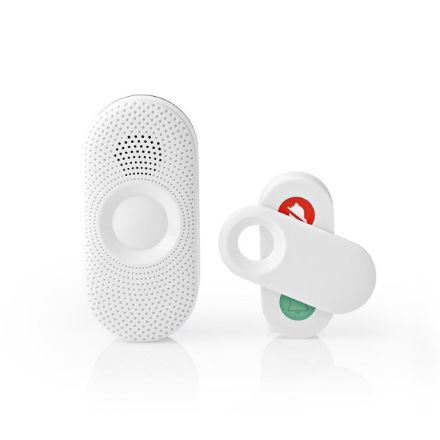 Immagine di Set campanello senza fili  Alimentazione da rete | 80 dB | Intervallo segnale: 300 m | IP44 | Volume regolabile | 36 Melodie | 1 Ricevitore | Bianco / Grigio