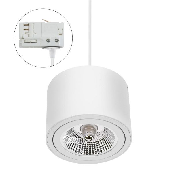 Immagine di CHLOE AR111 GU10 TRACK  su binario CON sorgente luminosa sostituibile GU10 - orientabile - IP20 - 139*100 - BIANCO 