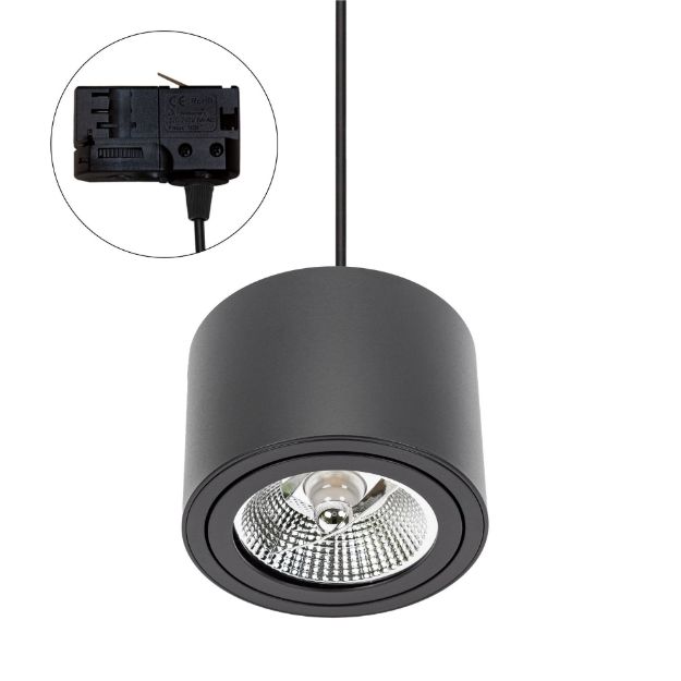 Immagine di CHLOE AR111 GU10 TRACK  su binario CON sorgente luminosa sostituibile GU10 - orientabile - IP20 - 139*100 - NERO 