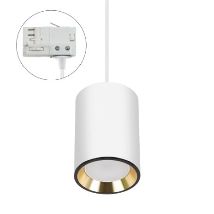 Immagine di CHLOE MINI GU10 TRACK  su binario CON sorgente luminosa sostituibile GU10 - IP20 - 70*100 - BIANCO/ORO 