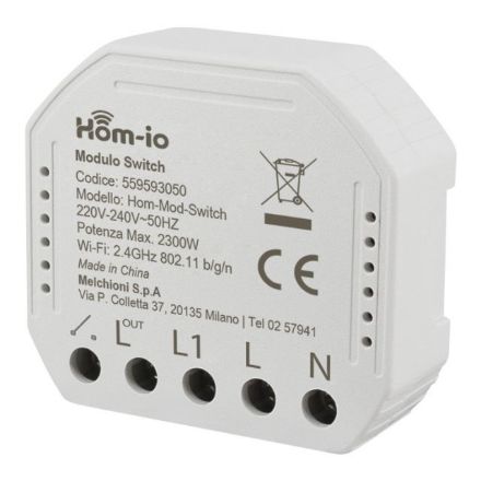 Immagine di Modulo Switch da incasso 10A 1 Canale WiFi Hom-io