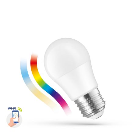 Immagine di SP LAMPADINA LED MINI BALL 5W E27 - CCT+RGB+SMART+DIMM - VETRO BIANCO 