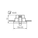 Immagine di FARETTO A INCASSO ORIENTABILE QUADRATO - REUL BIANCO : FORO 90*90 - DIM. 100*100 CM - IP 20 - GU10 -20/25°