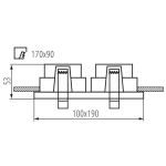 Immagine di MULTIFARETTO ORIENTABILE - REUL BIANCO E NERO  2XDTL  : FORO 170*90 - DIM. 100*190 CM - IP 20 - GU10 - 20/25°