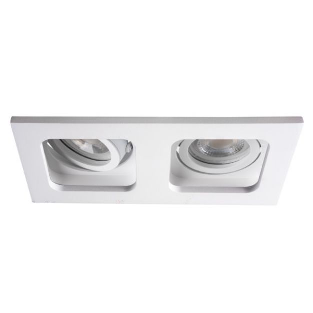 Immagine di MULTIFARETTO ORIENTABILE - REUL BIANCO 2XDTL : FORO 170*90 - DIM. 100*190 CM - IP 20 - GU10 - 20/25°