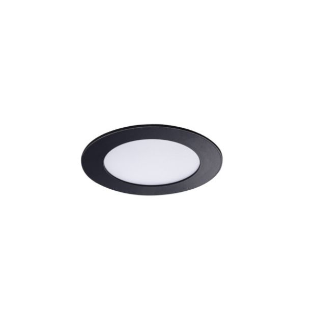 Immagine di FARETTO / PANNELLO ROUNDA NERO LED - IP44/20 - 6W - 3000K - DIM. 120 - FORO 106 