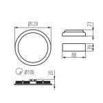 Immagine di FARETTO / PANNELLO ROUNDA NERO LED - IP44/20 - 6W - 3000K - DIM. 120 - FORO 106 