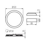 Immagine di FARETTO / PANNELLO LED - IP44/20 - 110° - 12W - DIM. 169 - FORO 158 - ROUNDA BIANCO