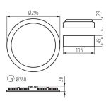 Immagine di FARETTO / PANNELLO LED - 110° -  IP44/20 - 24W - DIM. 296 - FORO 280 - ROUNDA BIANCO - NW