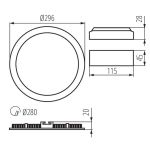 Immagine di FARETTO / PANNELLO LED - 110° -  IP44/20 - 24W - DIM. 296 - FORO 280 - ROUNDA BIANCO