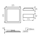Immagine di KATRO BIANCO - FARETTO/PANNELLO - IP44/20 - 18W - 4000K - DIM. 225*225 - FORO 208*208 - NW