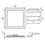 Immagine di KATRO BIANCO - FARETTO/PANNELLO - IP44/20 - 24W - 4000K - DIM. 300*300 - FORO 280*280