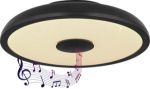 Immagine di RAFFY NERO PLAFONIERA LED MUSICALE -LED 18W - RGB 3W - SPEZKER 3W - 3000-4000-6500K - 28*5.5CM 