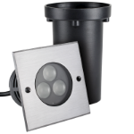 Immagine di FARO A INCASSO PER ESTERNO INGROUND QUADRATO TRILED - RGB - IP67 - 105*109 
