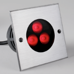 Immagine di FARO A INCASSO PER ESTERNO INGROUND QUADRATO TRILED - RGB - IP67 - 105*109 