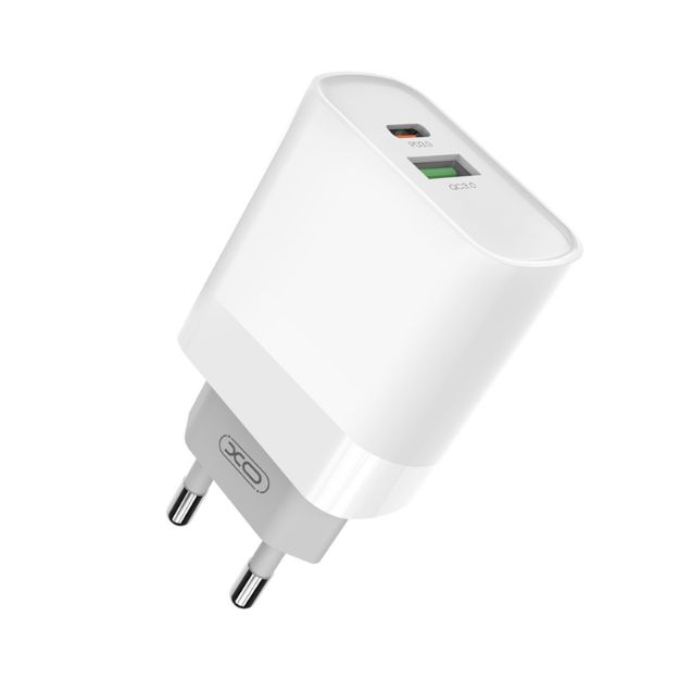 Immagine di caricabatteria da parete L64 PD QC 3.0 18W 1x USB 1x USB-C bianco